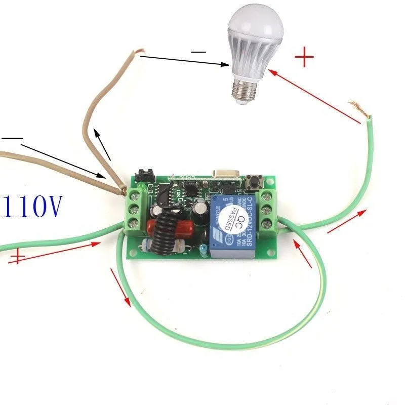 AC 110V 10A 1CH Relay 2 4-key wireless Tech Remote Switch Transmitter+4 Receiver