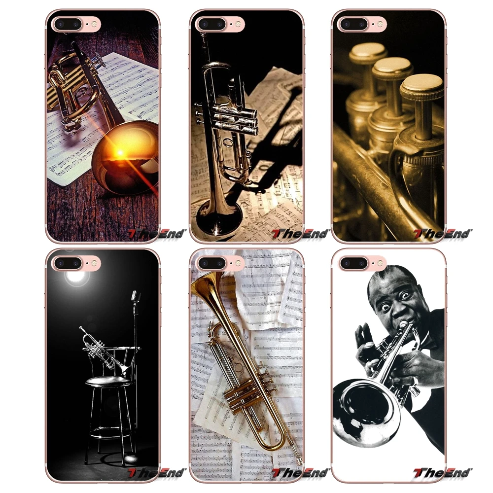 Baker jazz пикколо-труба из латуни для iPhone X 4 4S 5 5S 5C SE 6 6S 7 8 Plus Samsung Galaxy J1 J3 J5 J7 A3 A5 2016 2017 TPU