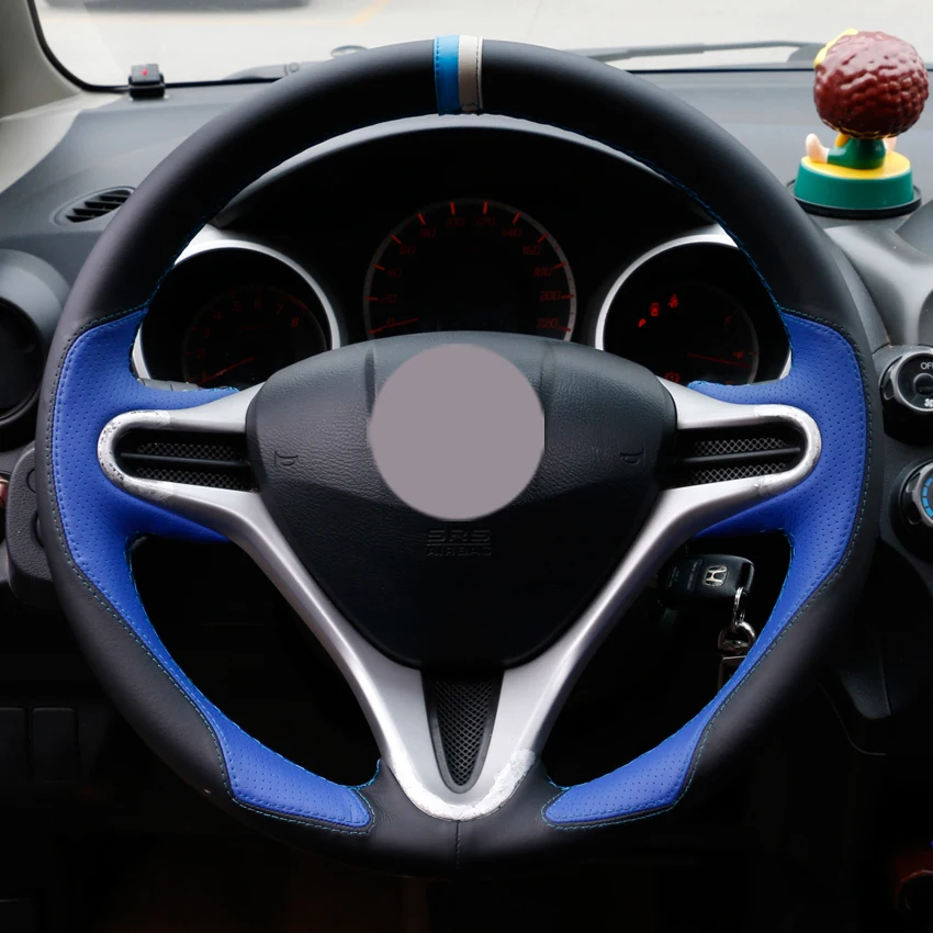 

Black Leather Car Steering Wheel Covers for Honda Fit 2009-2013 City Jazz auto Steering Covers