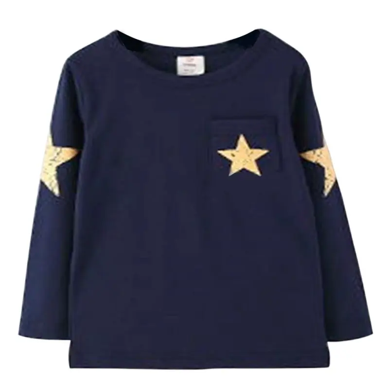 

Toddler Kids Boy Baby Star Pattern Long Sleeve Tops T-shirt Outfit Clothing 100% Cotton Baby Clothes Blouses
