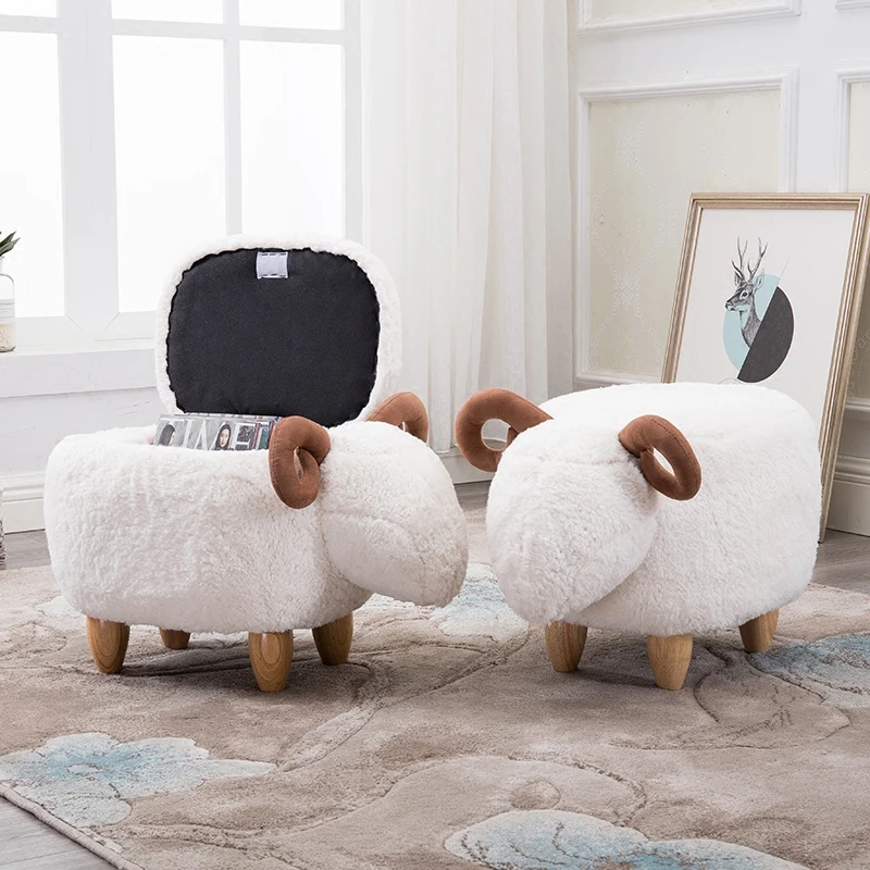cheap Free shipping U BEST Standard Funny Interesting Sheep Shape Small Sitting Stool For Child Kids Ottoman Seat For Change Shoes