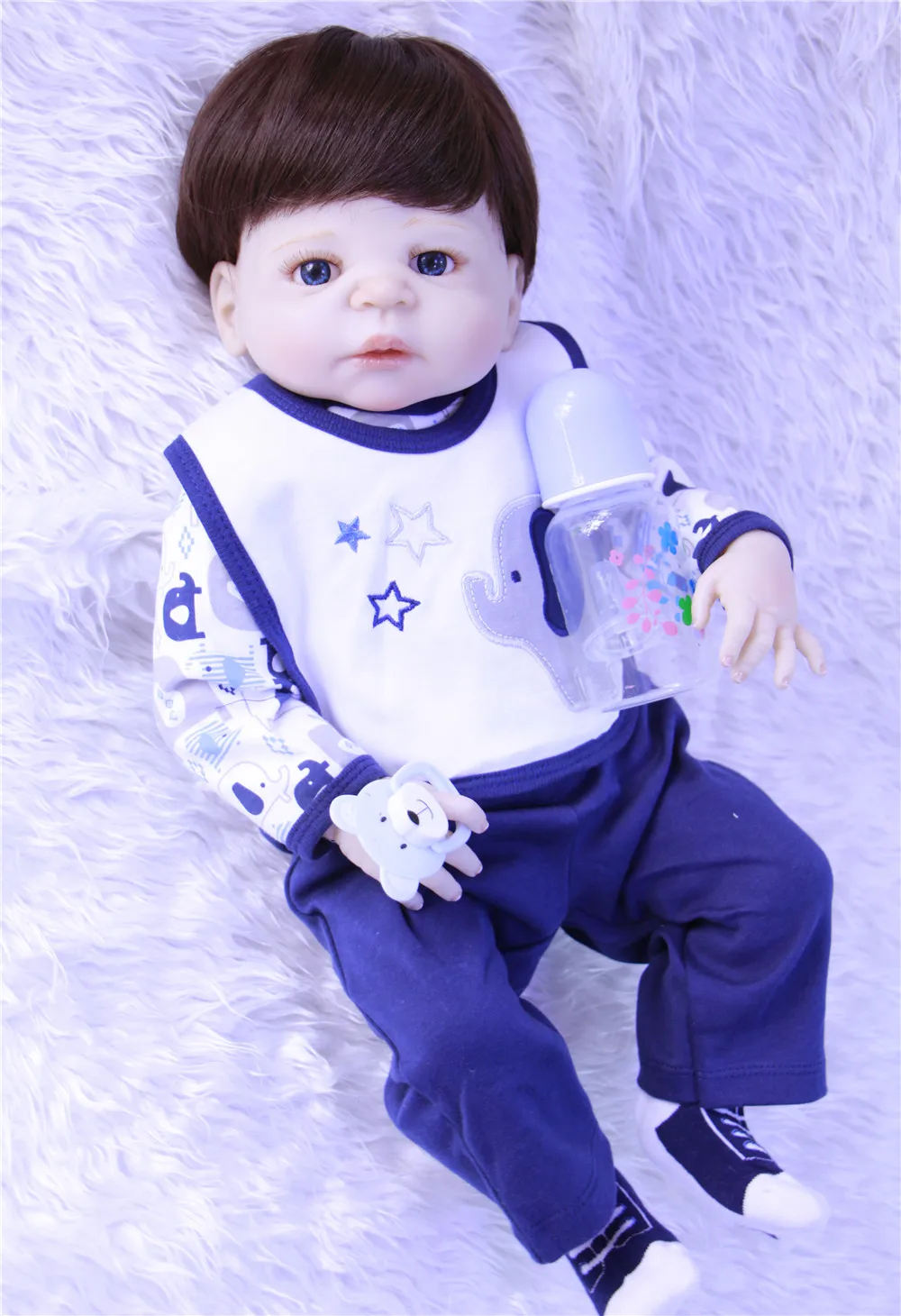 Лучшие игрушки Brinquedos силиконовые Reborn Детские куклы в синей одежде как крутой мальчик как настоящие куклы Reborn для девочек Baby alive