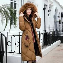 New 2017 Russia Style Fashion Winter Parka Women Large Fur Collar Coat Ladies Long Clothing Thickening Warm Winter Jacket Ladies
