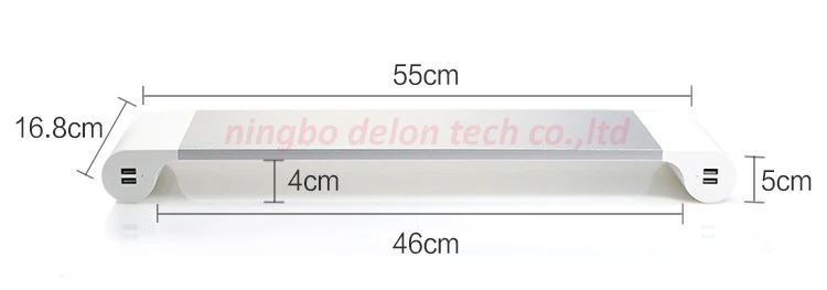 DL-TC1 Алюминий настольный монитор Стенд пробел Нескользящая подставка для ноутбука Riser с 4 портами USB зарядка для iMac, MacBook Pro, MacBook Air