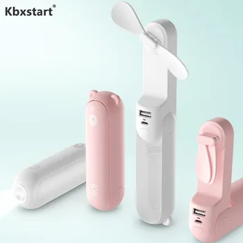 

Kbxstart Portable USB Charging Fan Folding Handheld Mini Pocket Fan Desktop Ultra-Quiet Electric Fan Appliances Summer Fan