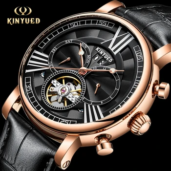 

KINYUED New Arrivals Mens Watch Tourbillon Skeleton Business Sport Wristwatch Automatic Mechanical Watches waterproof shockproof