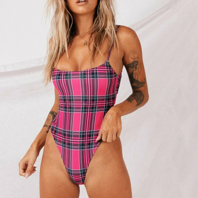 Plaid swimsuit one piece Clearance