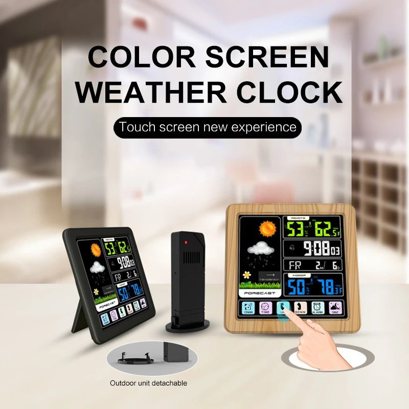 

Indoor LCD Electronic Digital Temperature Humidity Meter Digital Thermometer Hygrometer Alarm Clock Weather Station Alarm Clock