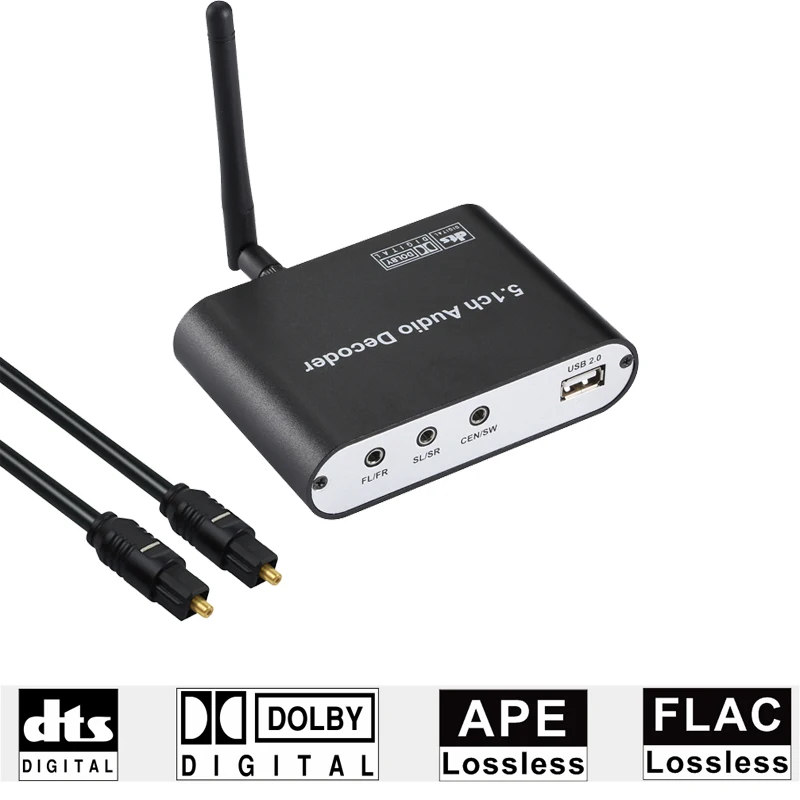USB DAC Bluetooth DAC Optical Coaxial USB input to 5 1CH Analog Audio Bluetooth Receiver Digital