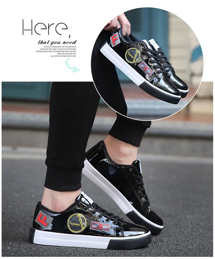Для мужчин обувь для занятий хип-хопом на блестящие серебряные Кожаные Туфли цвет ЧЕРНЫЙ; подчеркивают индивидуальность золото уличные мужские черные яркие кеды с блестками Bling обувь