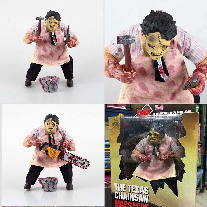 

23cm Real Clothes Fear The Texas Chainsaw MASSACRE Leatherface Action Figures collection Model Toy Doll Gift