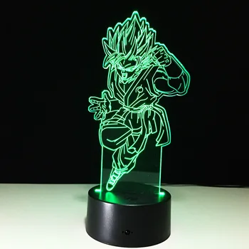 

Dragon ball Z Son Goku 3D Color Changing LED Night Light Acrylic USB LED Table Lamp Creative 3D Lighting Lamp