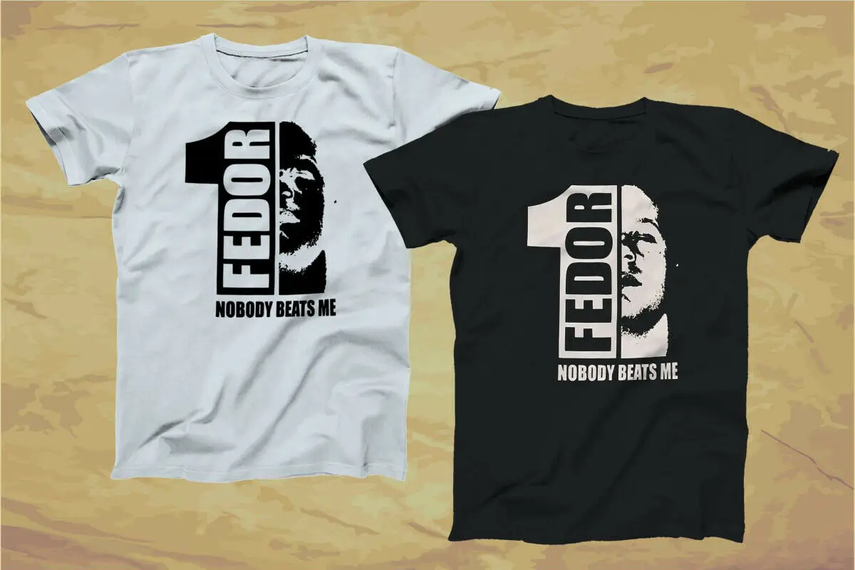 2019 крутая черная и белая футболка с принтом Nobody Beats Me Fedor Emelianenko