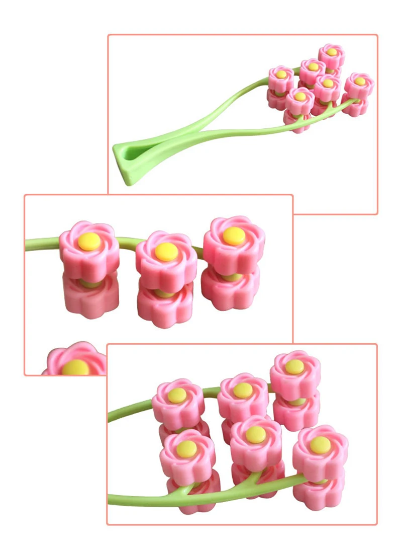 Роликовый массажер для лица портативный в форме цветка против морщин Подтяжка лица для похудения расслабляющий для красоты Инструменты