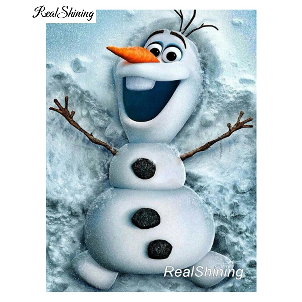 

REALSHINING DIY 5D Snowman Mosaic Diamond Painting Full Square Diamond Embroidery 3D Cross Stitch Kits New Needlework DM298