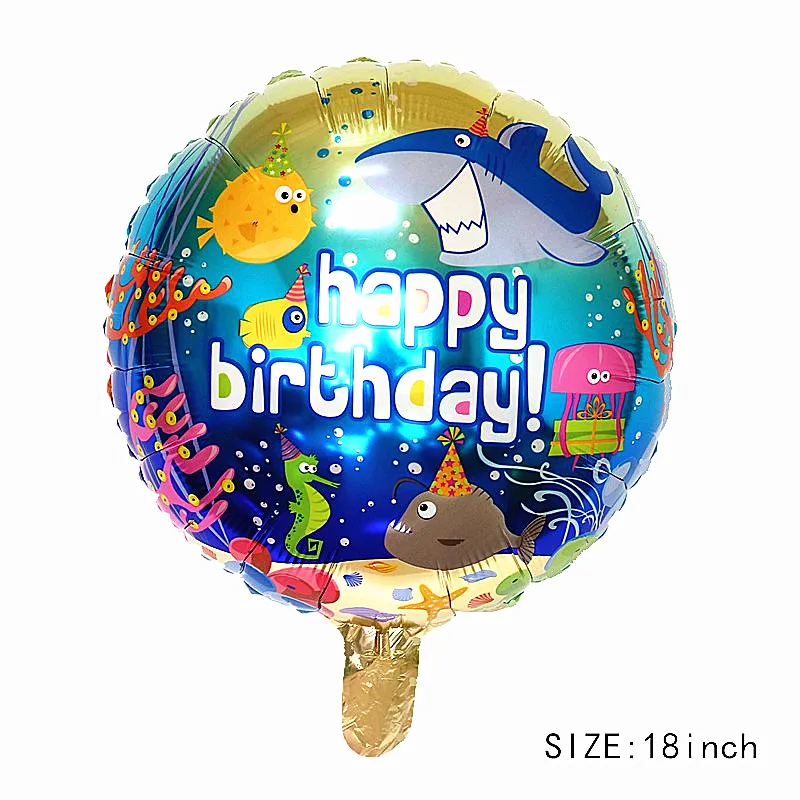 dana jiau NEW pirate shark birthday party helium balloon 6th years old boy cartoon big ocean animal theme toy ball Decoration