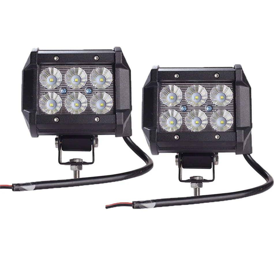 Goedkoop 2 stks Flood Auto Led Light Bar 18 w Werk Licht 4 Inch 12 v Led Licht Bar werklampen motorfiets Off Road 4WD 4x4 Truck ATV