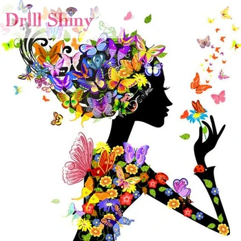 

Needlework 5D Diy Diamond Painting Butterfly Fairy Cross Stitch Mosaic Full Square Embroidery Home Decoration Wall Stickers