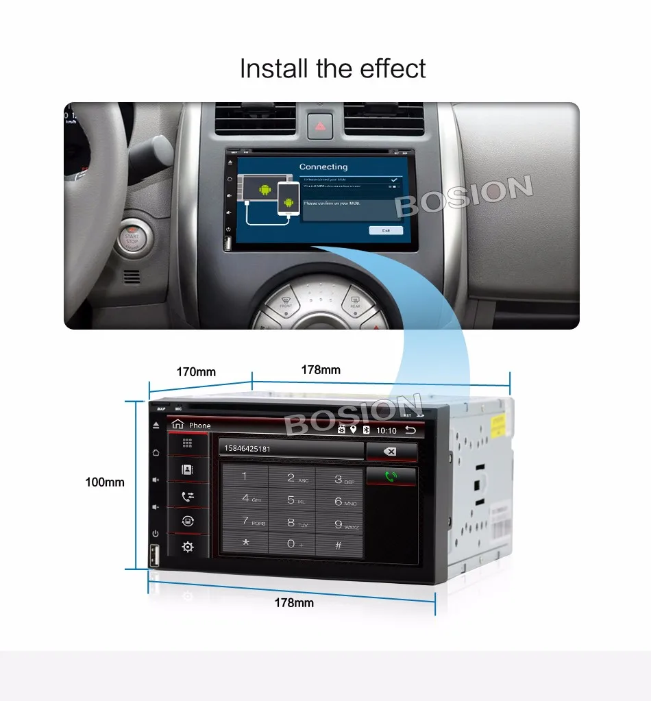 Perfect Bosion car multimedia player Octa Core 2 Din Android 9.0 For NISSAN QASHQAI Tiida Car Audio Stereo Radio GPS TV 3G WiFi BT DAB+ 2