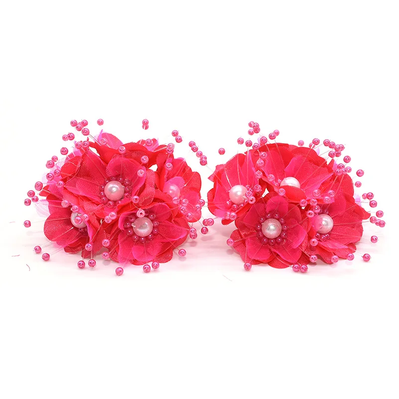18 шт искусственный цветок 3,5 см Шелковый жемчужный букет сакуры Свадебные украшения для дома DIY гирлянда скрапбук ремесло поддельные цветы - Цвет: Rose red