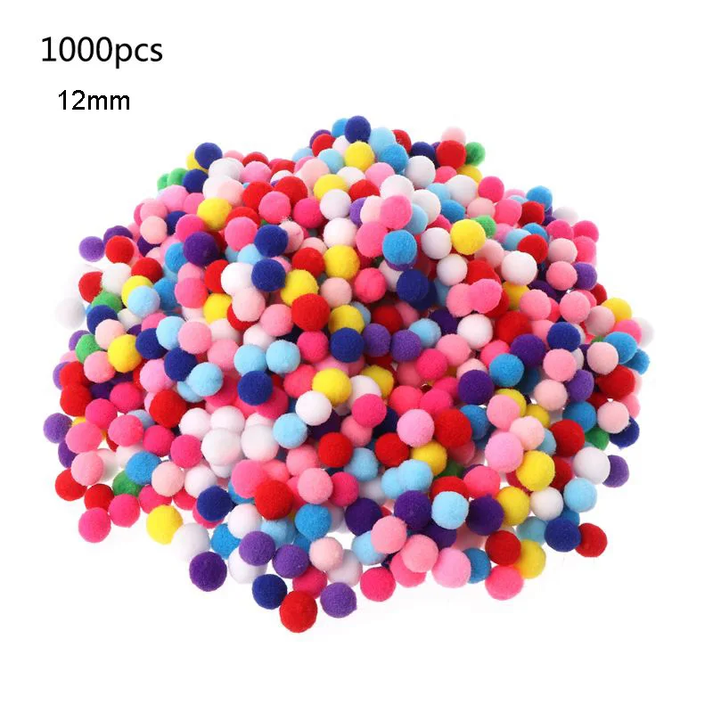 Мини пушистые мягкие помпоны блестящие шарики ручной работы детские игрушки DIY товары для шитья и рукоделия смешанные цвета - Цвет: 12mm (Felt)