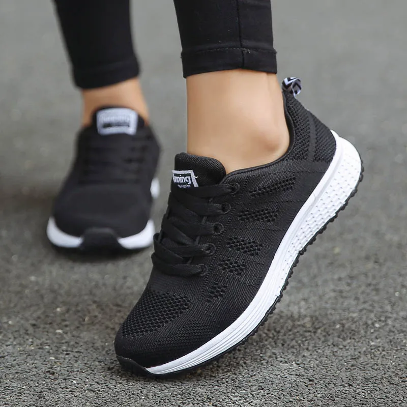 Zapatillas de deporte con plataforma para mujer, zapatos informales, blancos, - AliExpress