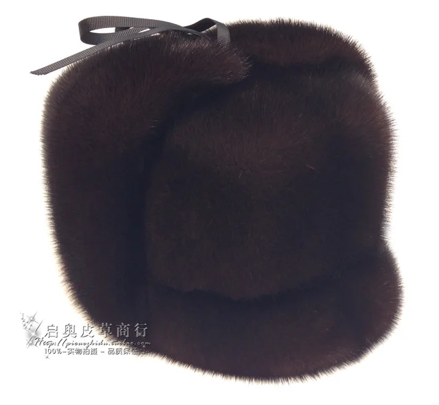 Cheap 2015 fashion Oversized Adult Men Casual Solid Whole Leather High Mink Hat Old Man Winter Fur Peaked cap Hat Russion Fur Hats D05