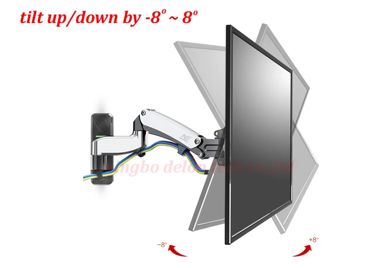 Mola de Gás da Imprensa do ar do nb Completo do Suporte da Parede do Monitor do Movimento do Lcd da Montagem da Tevê do Plasma Dupla Longa kg Apoio da Montagem Tevê do Plasma F500 Arm50-60 14-23 - Image 3
