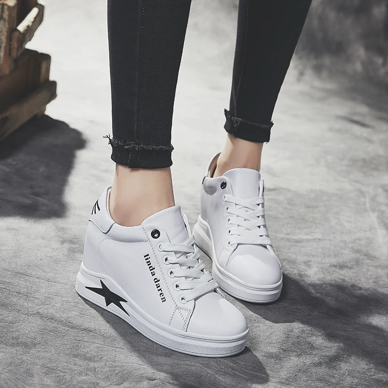 

2018 new spring and autumn woman height Increasing Shoes casual comfortable platform shoes ladys Non-slip microfiber g5
