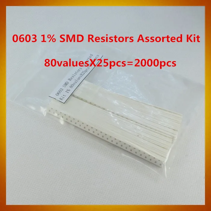0603 SMD Resistor Kit Assorted Kit 10ohm 910K ohm 1 80valuesX 25pcs