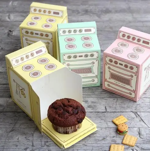 

Vintage oven printed gift box, cupcake box, muffin box party favor box, 30PCS/LOT
