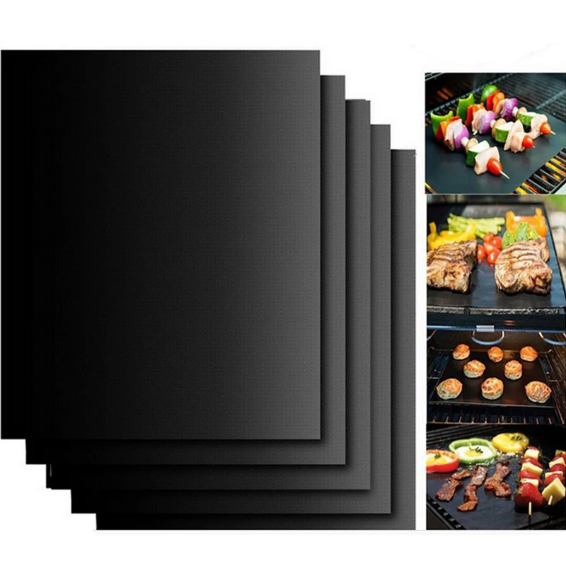 

1Pc Teflon Non-Stick BBQ Grill Mat Reusable Heat Resistance Silicone Barbecue Basting Brushes Camping Charcoal Mat BBQ Tools