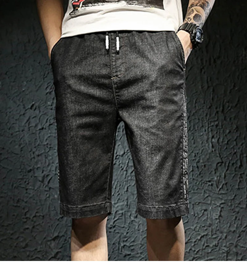 Knee Man Shorts Bermuda Jean Breeches Men  (4)