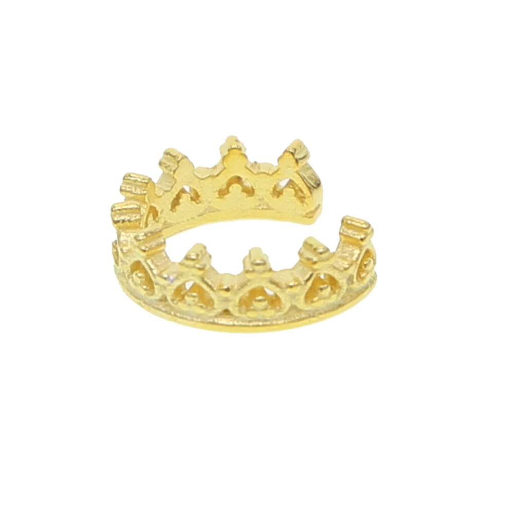 

925 sterling silver Earrings Ear Cuff Clip On heart shape cz Hollow crown stack GOLD COLOR No Piercing 2019 Women charm earring