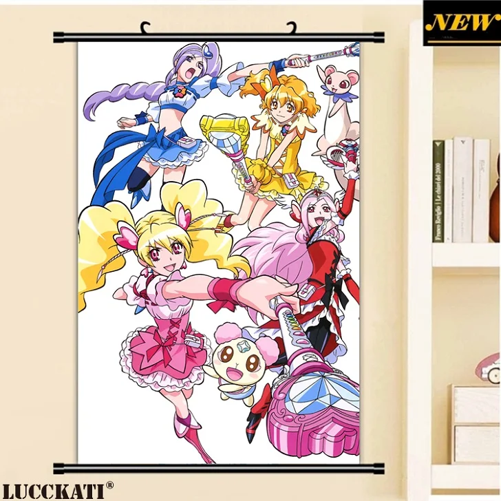 40X60 см свежий Precure! Серии Довольно вылечить лоли Rabirinsu мультфильм аниме стены картину росписи прокрутки тканевые живопись плакат - Цвет: M