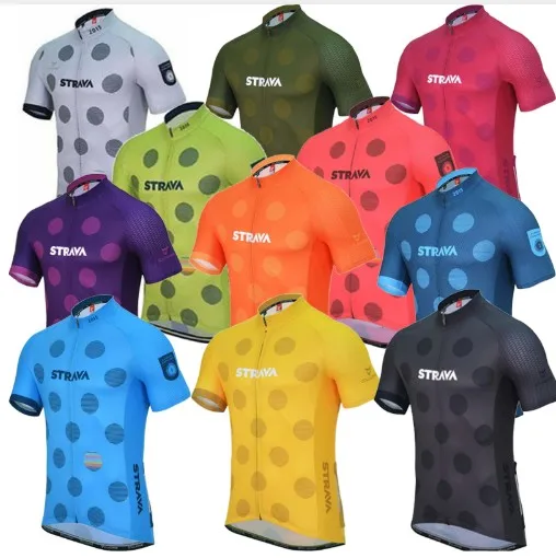 

2019 STRAVA Mens short sleeve cycling jerseys Wave point Bike Clothing shirts MTB Quick dry Bicycle Wear Ropa Ciclismo Hombre