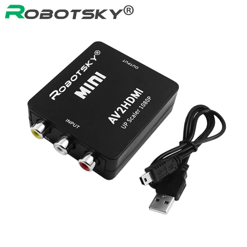  Di alta Qualità Mini AV2HDMI Convertitore Video Reale di HD 720 P 1080 P AV a HDMI RCA AV HDMI cvbs