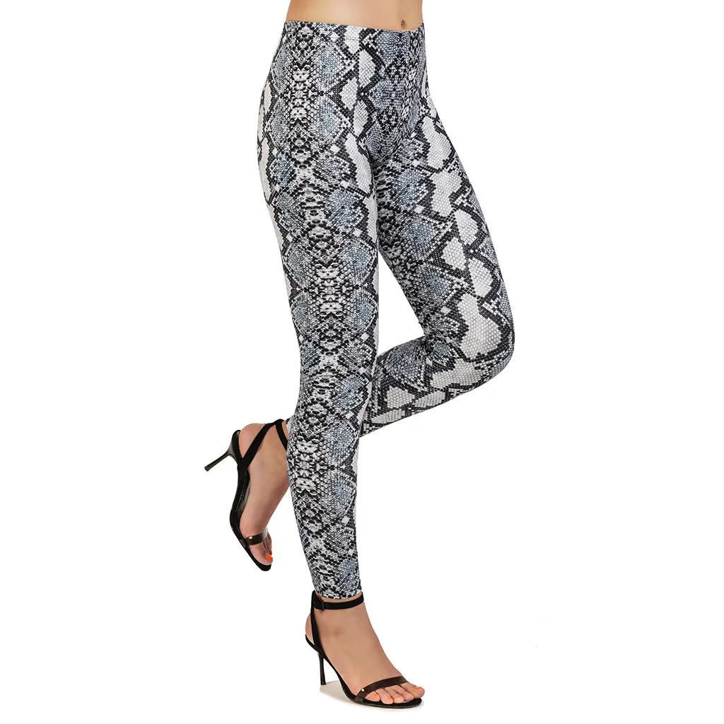 Pantalones anchos mujer Women Snakeskin узор Леггинсы Бег стрейч спортивные летние брюки женские
