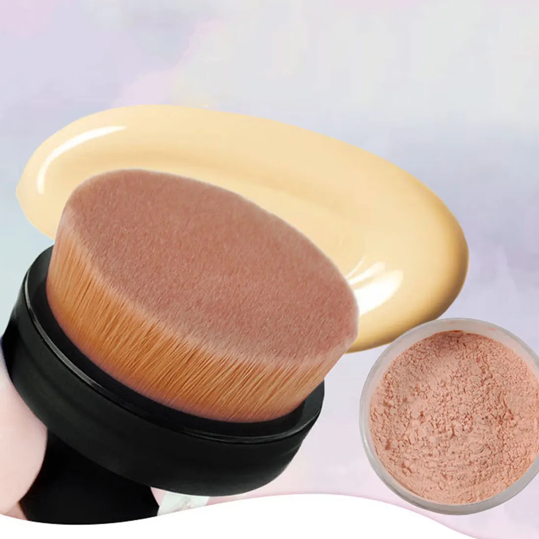 Hot sale Professional Flat Round Makeup Brush Ultra Soft Cosmetic