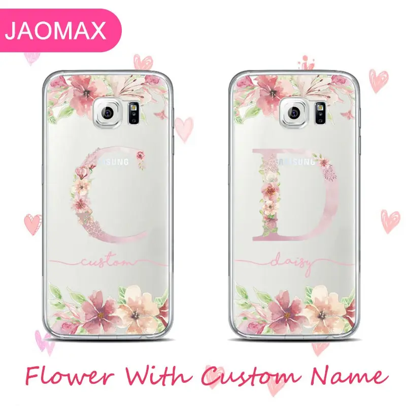 

Jaomax Custom Name Flower Design Floral Soft Silicone Case For Samsung Galaxy S8 S9 S7 Edge A5 A8 Cute Customized Phone Case