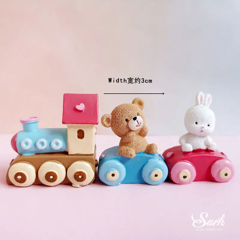 Поезд, самолет, дорожный знак с днем рождения, Медведь, Кролик, поезд, украшение для детского дня рождения, вечерние принадлежности для выпечки, прекрасные подарки - Цвет: Bear rabbit train