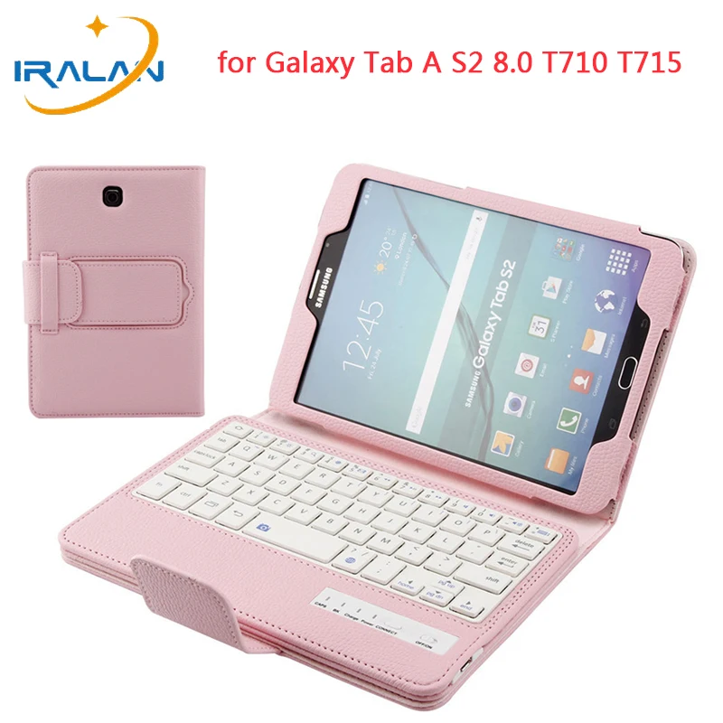 

PU Leather Case For Samsung Galaxy Tab A S2 8.0 T710 T715 Cases New Detachable Wireless Bluetooth Keyboard Stand Flip Cover+Film