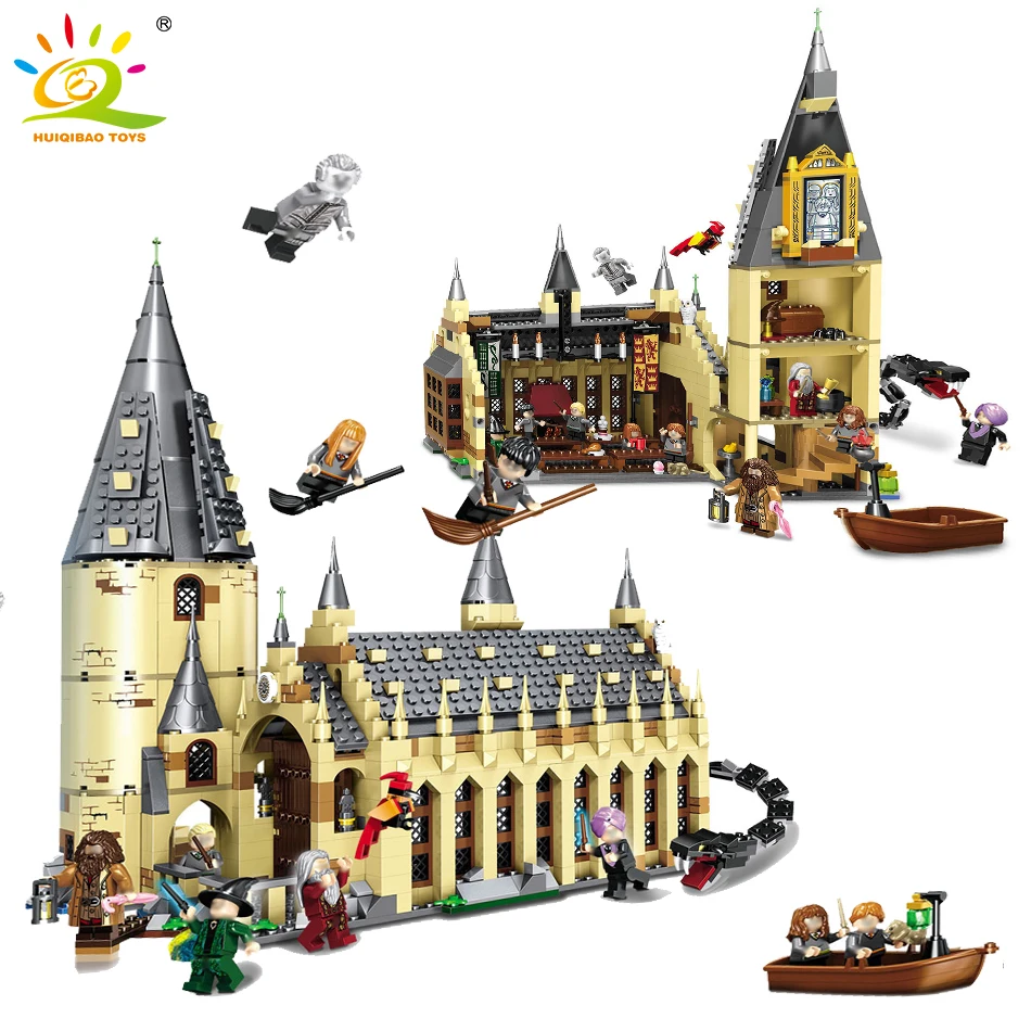 

983Pcs Harry Potter Hogwarts Castle Building Blocks Compatible Legoingly Magic Castle Figures Creator Bricks Toys For Children