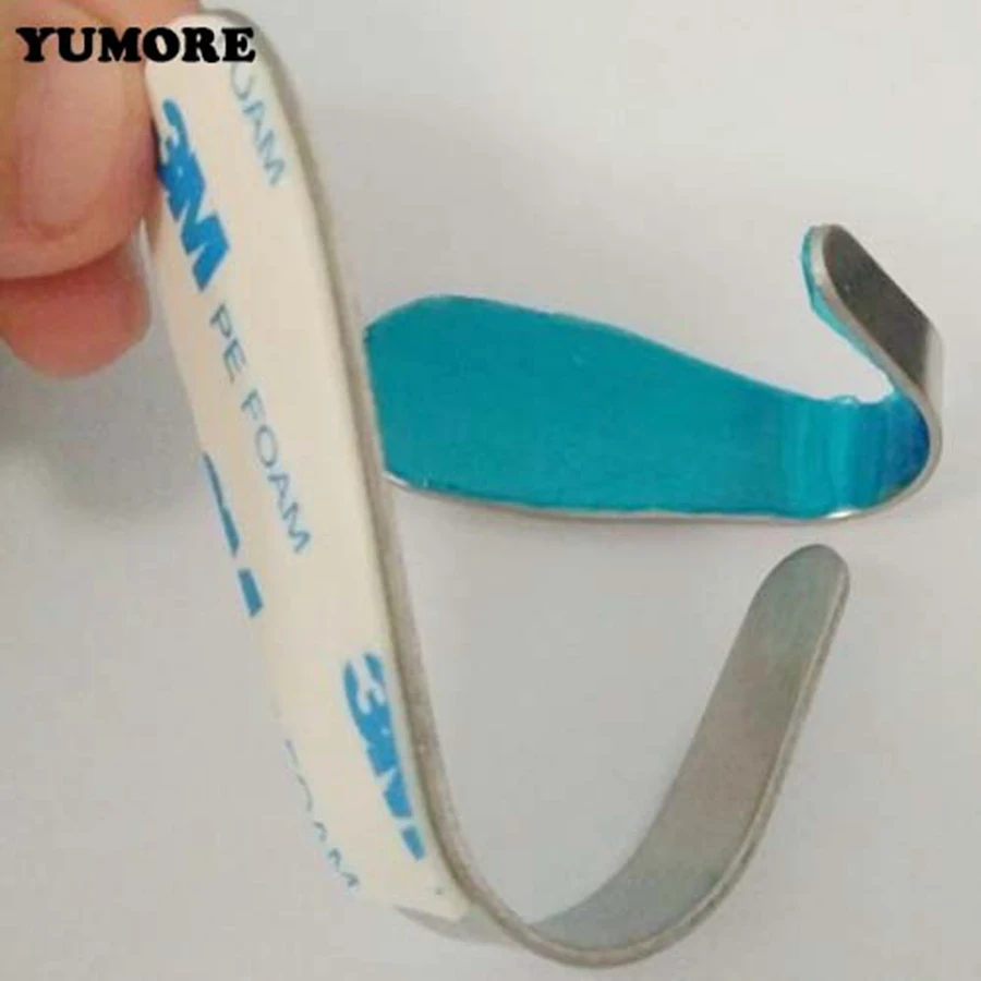 YUMORE 10 шт. Нержавеющая сталь Одноместный j образный клейкий настенный крюк для