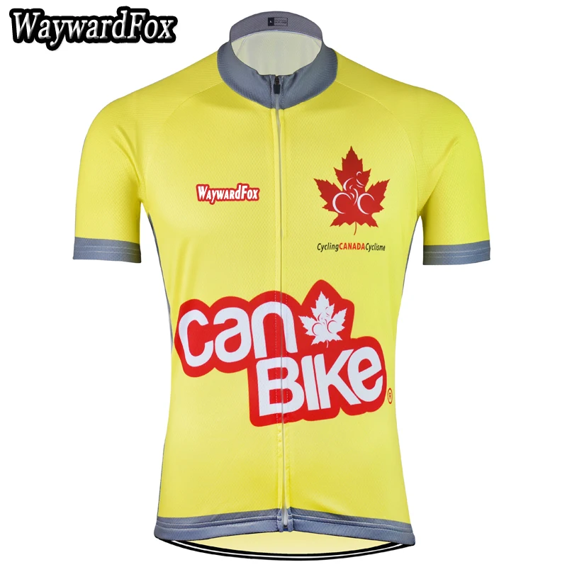 2018 New Leaf Canada Jersey Bike Team Yellow Cycling Jersey / Wear