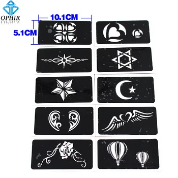 

OPHIR 10Pcs/lot Airbrush Sheets Stencils(Girl series) for Body Painting Glitter Temporary Tattoo Kit 10.1cm x 5.1cm_TA033A