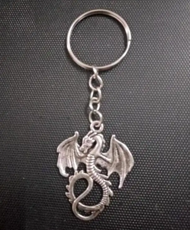 Gothic Fantasy Dragon Charm Keyring Gift Key Chain Plating Pendant Ring Good Luck jewelry 50 Pcs | Украшения и аксессуары