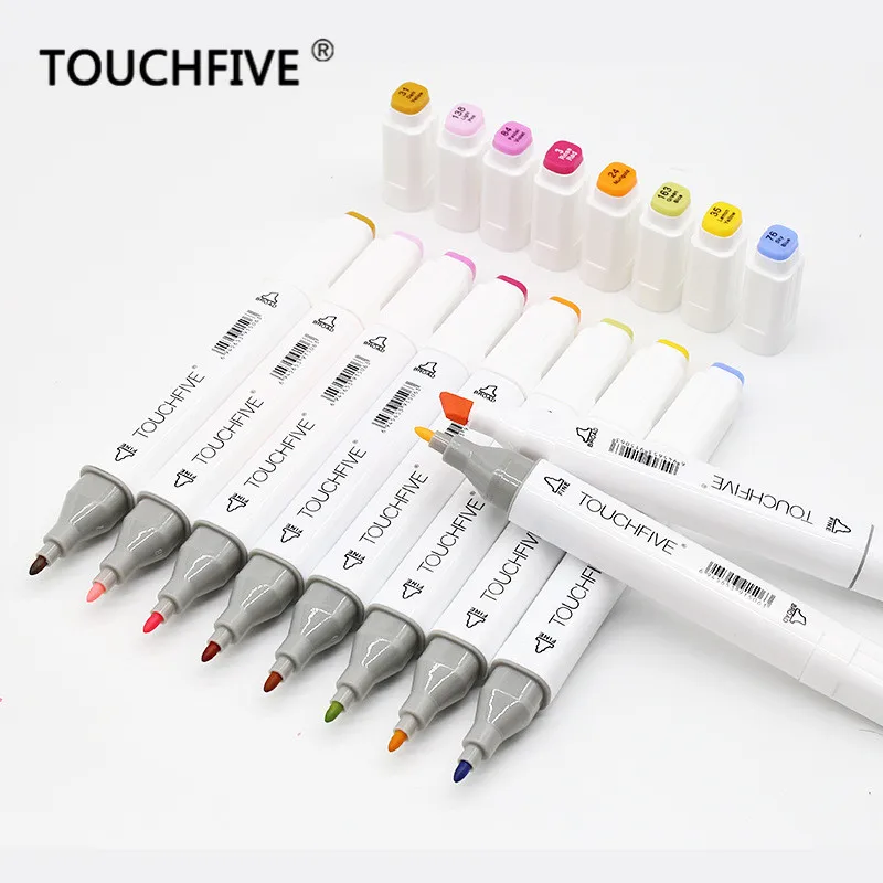 Art Markers TOUCHFIVE Optional Color Matching Art Markers Brush Pen Sketch Alcohol Based Markers Dual Head Manga Drawing Pens Art Supplies