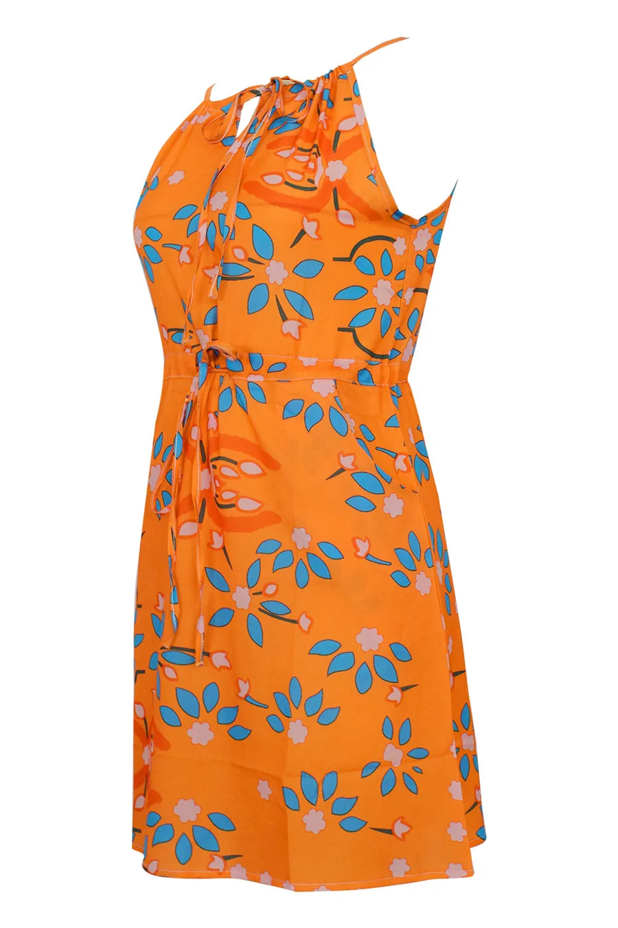 Gladiolus Chiffon Women Summer Dress Spaghetti Strap Floral Print Pocket Sexy Bohemian Beach Dress 2019 Short Ladies Dresses (16)
