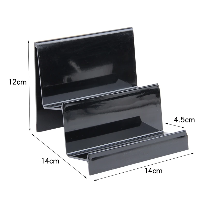 

TONVIC 3pcs Plastic Multifunctional Black/Clear View Wallet Phone Display Stand Card Holder Rack 2 Layers